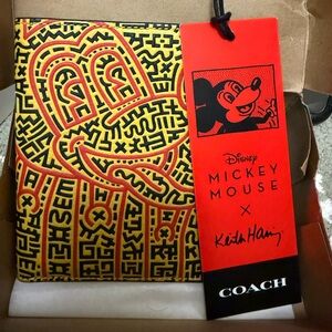Coach x Disney Keith Haring Wallet in Red and Yellow
